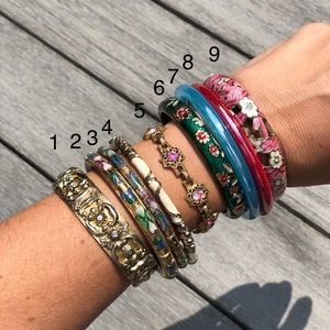 9 Unique Bracelets, Vintage, Murano, Cloisonné